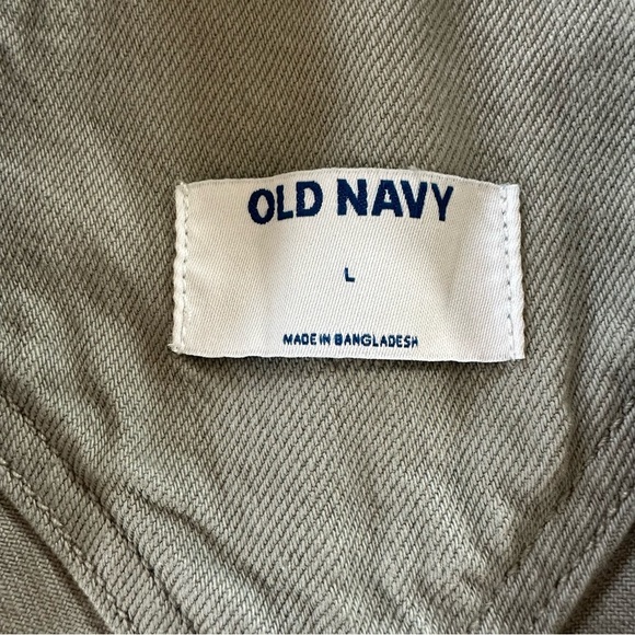 Old Navy Womens Large Green Shortalls Overall Denim Shorts - Picture 5 of 7